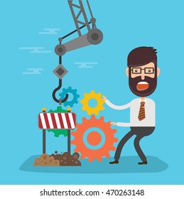 Businessman,employee concept design on clean background,vector