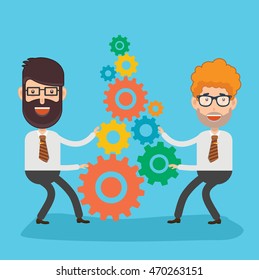 Businessman,employee concept design on clean background,vector