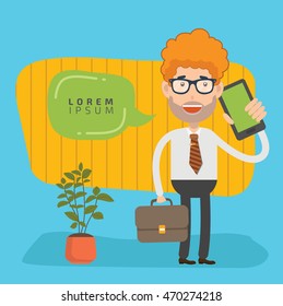 Businessman,employee concept design on clean background,vector