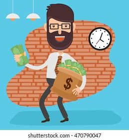 Businessman,employee concept design on clean background,vector