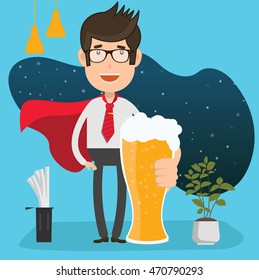Businessman,employee concept design on clean background,vector