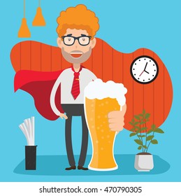 Businessman,employee concept design on clean background,vector