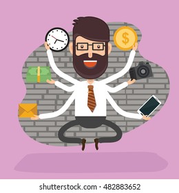 Businessman,employee concept design on clean background,vector