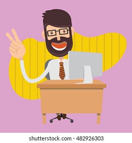 Businessman,employee concept design on clean background,vector