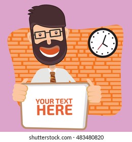 Businessman,employee concept design on clean background,vector