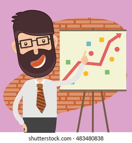 Businessman,employee concept design on clean background,vector
