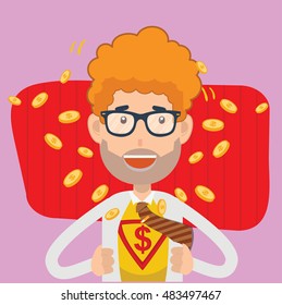 Businessman,employee concept design on clean background,vector
