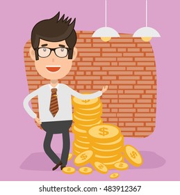 
Businessman,employee concept design on clean background,vector