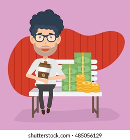 Businessman,employee concept design on clean background,vector