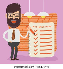 Businessman,employee concept design on clean background,vector