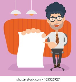 Businessman,employee concept design on clean background,vector