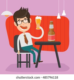 Businessman,employee concept design on clean background,vector