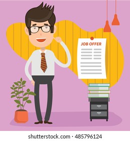 Businessman,employee concept design on clean background,vector