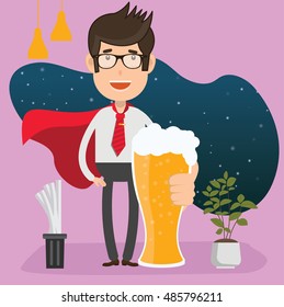 Businessman,employee concept design on clean background,vector