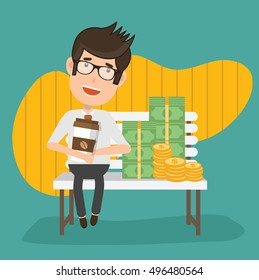 Businessman,employee concept design on clean background,vector