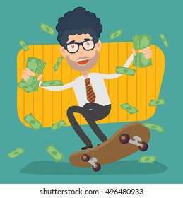 Businessman,employee concept design on clean background,vector