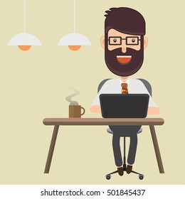 Businessman,employee concept design on clean background,vector