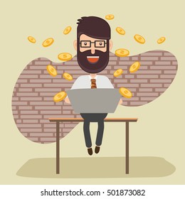 Businessman,employee concept design on clean background,vector