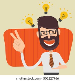 Businessman,employee concept design on clean background,vector