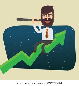 Businessman,employee concept design on clean background,vector