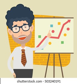 Businessman,employee concept design on clean background,vector