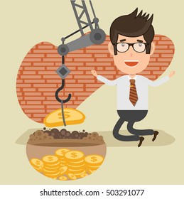 Businessman,employee concept design on clean background,vector
