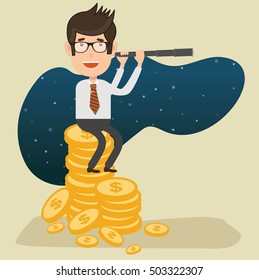 Businessman,employee concept design on clean background,vector