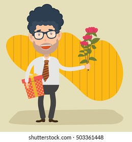 Businessman,employee concept design on clean background,vector