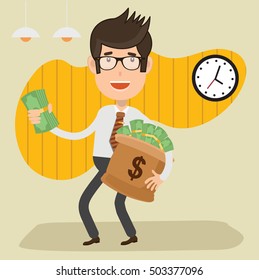 Businessman,employee concept design on clean background,vector
