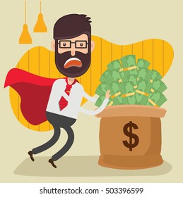 Businessman,employee concept design on clean background,vector