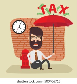 Businessman,employee concept design on clean background,vector