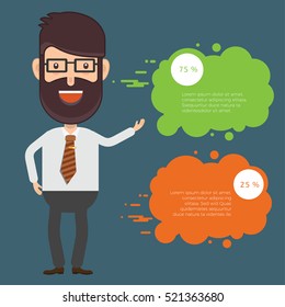 Businessman,employee concept design on clean background,vector