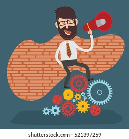 
Businessman,employee concept design on clean background,vector