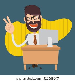 
Businessman,employee concept design on clean background,vector