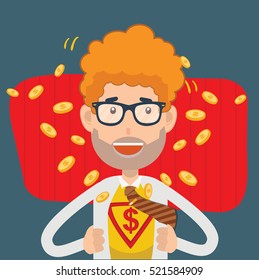 Businessman,employee concept design on clean background,vector