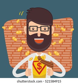 Businessman,employee concept design on clean background,vector