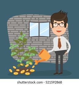 Businessman,employee concept design on clean background,vector