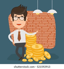 Businessman,employee concept design on clean background,vector