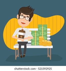 Businessman,employee concept design on clean background,vector