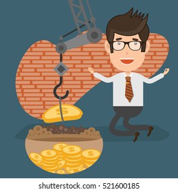 Businessman,employee concept design on clean background,vector