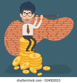Businessman,employee concept design on clean background,vector