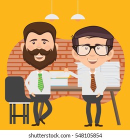 Businessman,employee concept design on clean background,vector