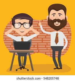 Businessman,employee concept design on clean background,vector