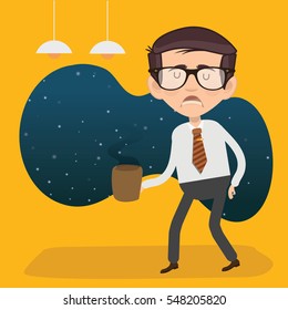 Businessman,employee concept design on clean background,vector