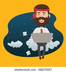 Businessman,employee concept design on clean background,vector