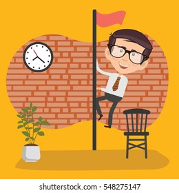 Businessman,employee concept design on clean background,vector