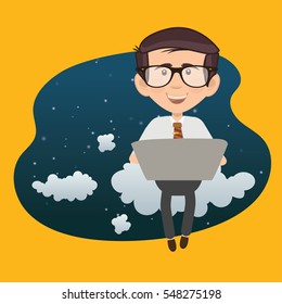 Businessman,employee concept design on clean background,vector