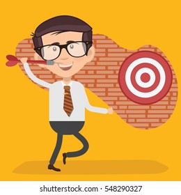 Businessman,employee concept design on clean background,vector