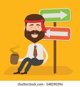 Businessman,employee concept design on clean background,vector