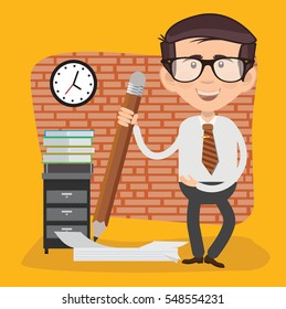 Businessman,employee concept design on clean background,vector